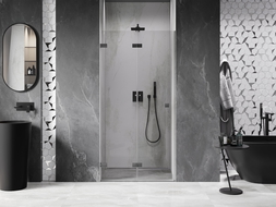Mexen Lunar-F porte de douche pliantes gauche 70 cm, transparent, gris canon brossé - 836-070-000-66-00-L