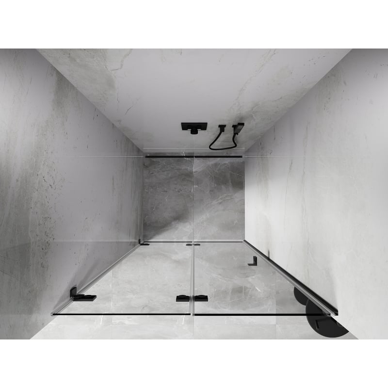 Mexen Lunar-F porte de douche pliante gauche 80 cm, transparent, gris pistolet brossé - 836-080-000-66-00-L
