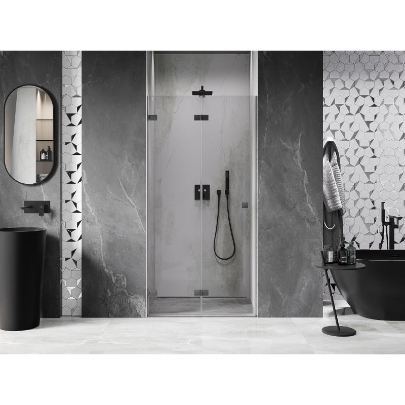 Mexen Lunar-F porte de douche pliantes gauche 85 cm, transparent, gris canon brossé - 836-085-000-66-00-L