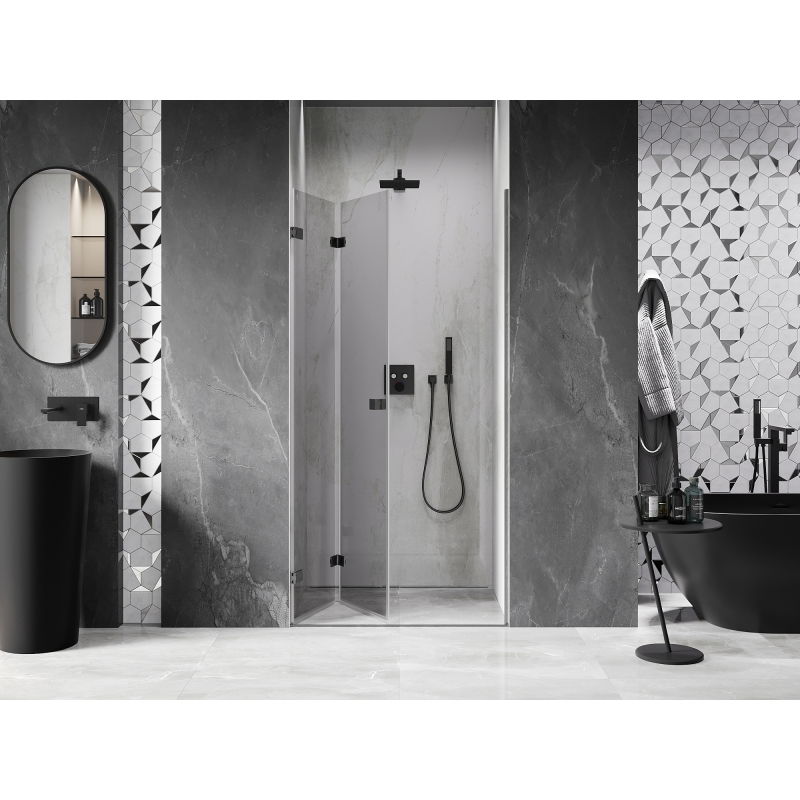 Mexen Lunar-F porte de douche pliantes gauche 85 cm, transparent, gris canon brossé - 836-085-000-66-00-L
