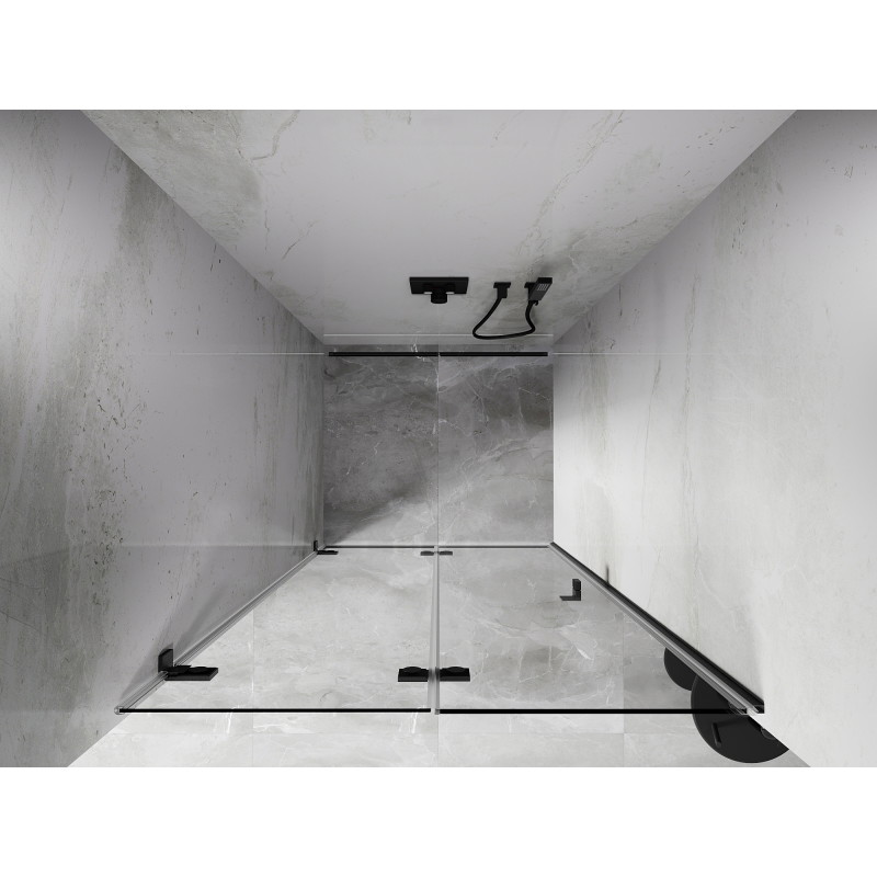 Mexen Lunar-F porte de douche pliante gauche 95 cm, transparent, gris canon brossé - 836-095-000-66-00-L