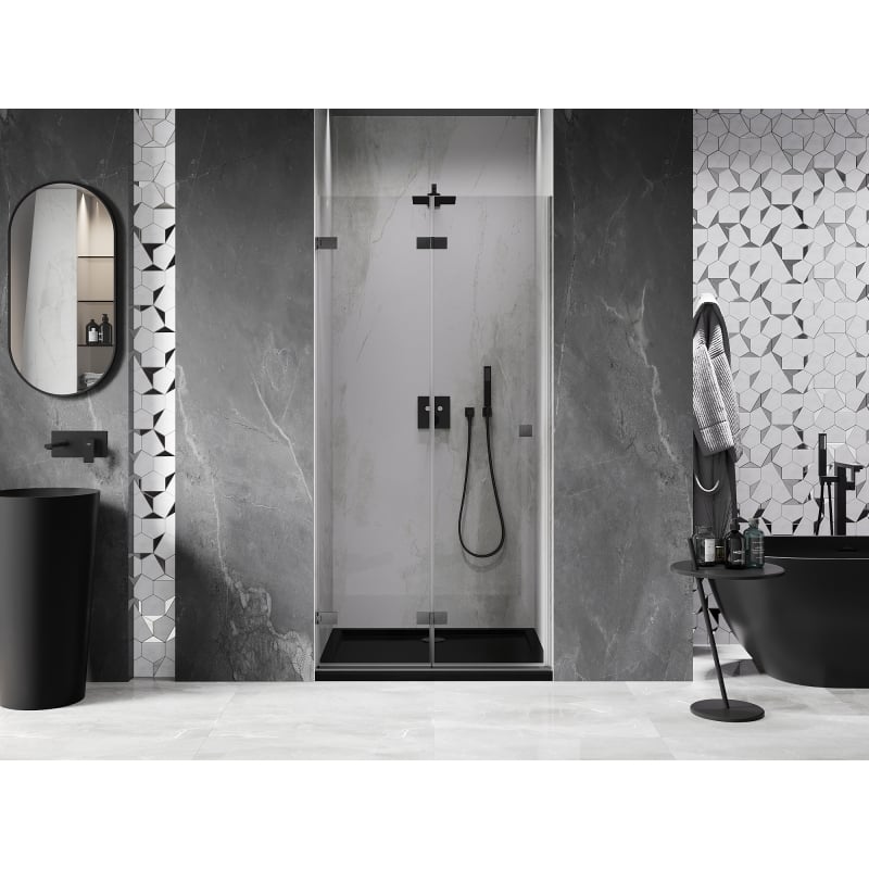 Mexen Lunar-F porte de douche pliantes gauche 95 cm, transparent, gris canon brossé - 836-095-000-66-00-L
