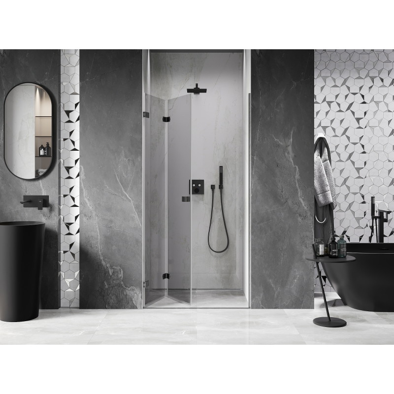 Mexen Lunar-F porte de douche pliante gauche 95 cm, transparent, gris canon brossé - 836-095-000-66-00-L