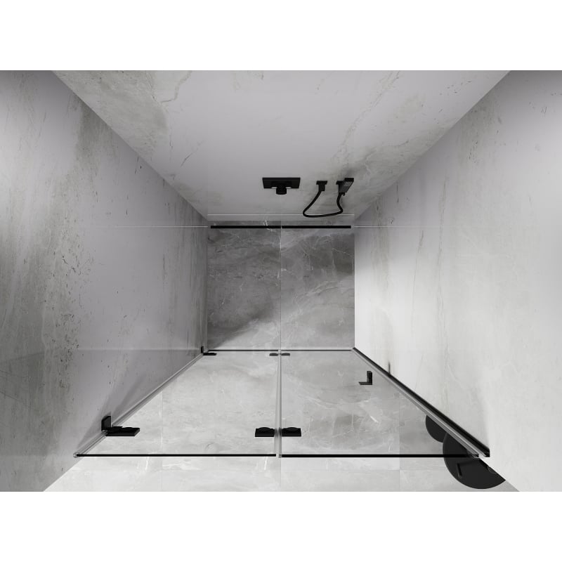 Mexen Lunar-F porte de douche pliantes gauche 75 cm, transparent, noir - 836-075-000-70-00-L