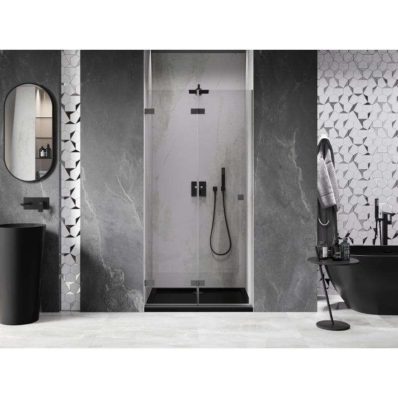 Mexen Lunar-F porte de douche pliable gauche 60 cm, transparent, métal canon - 836-060-000-95-00-L