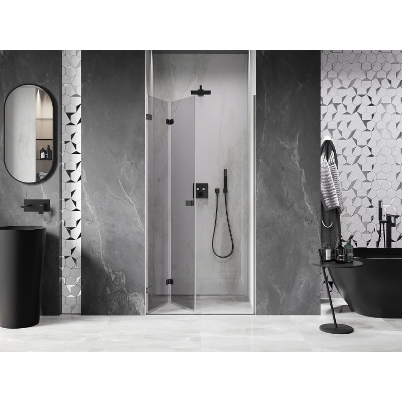Mexen Lunar-F porte de douche pliable gauche 60 cm, transparent, métal canon - 836-060-000-95-00-L