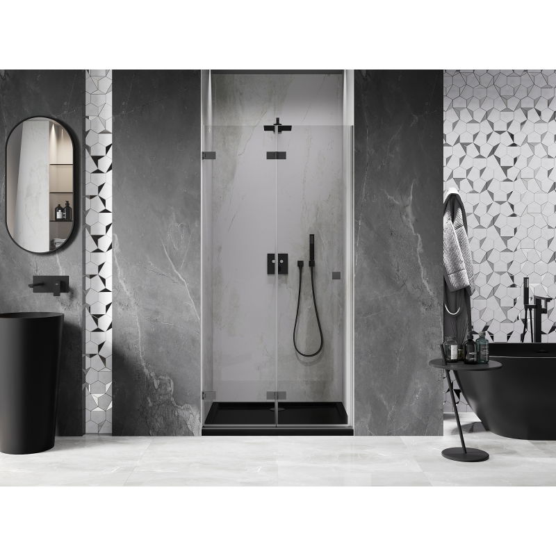 Mexen Lunar-F portes de douche pliantes gauche 95 cm, transparent, métal canon - 836-095-000-95-00-L