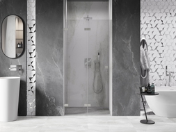 Mexen Lunar-F porte de douche pliable gauche 60 cm, transparent, nickel brossé - 836-060-000-97-00-L