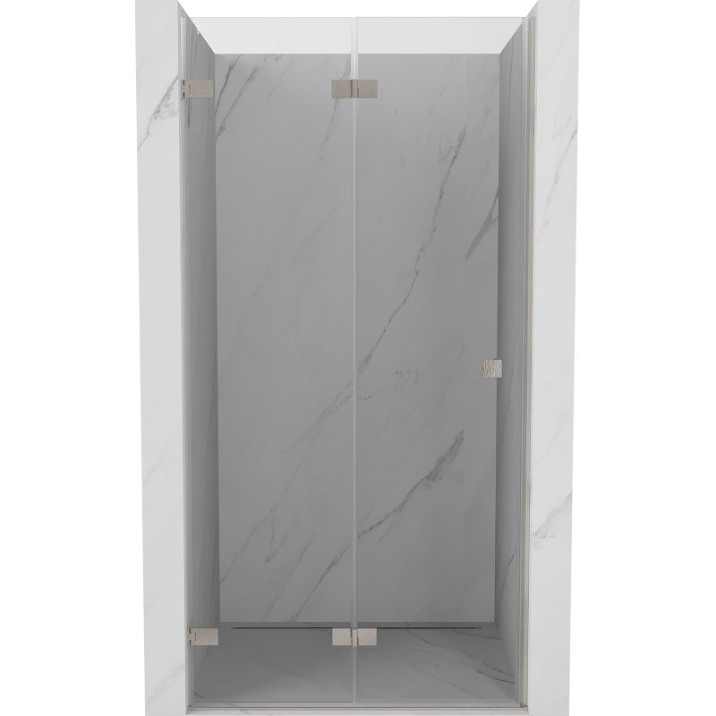 Mexen Lunar-F porte de douche pliante gauche 85 cm, transparent, nickel brossé - 836-085-000-97-00-L