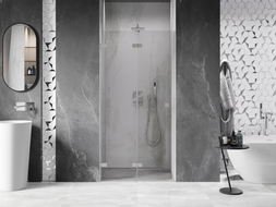Mexen Lunar-F porte de douche pliantes gauche 90 cm, transparent, nickel brossé - 836-090-000-97-00-L