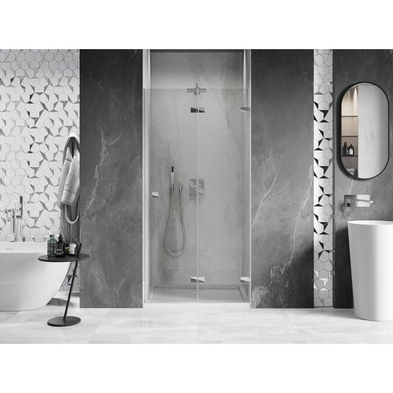Mexen Lunar-F porte de douche pliantes à droite 80 cm, transparent, chrome - 836-080-000-01-00-P