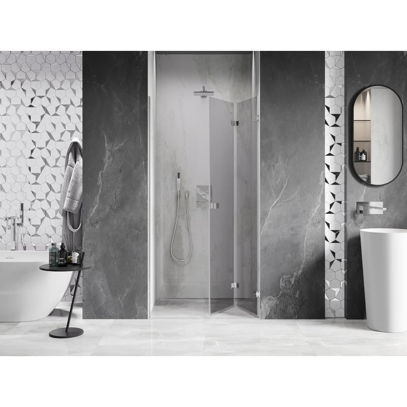 Mexen Lunar-F porte de douche pliante droite 85 cm, transparent, chrome - 836-085-000-01-00-P