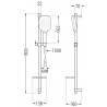 Ensemble de douche coulissant Mexen DQ22, chrom - 785224581-00