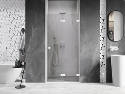 Mexen Lunar-F porte de douche pliante droite 75 cm, transparent, blanc - 836-075-000-20-00-P
