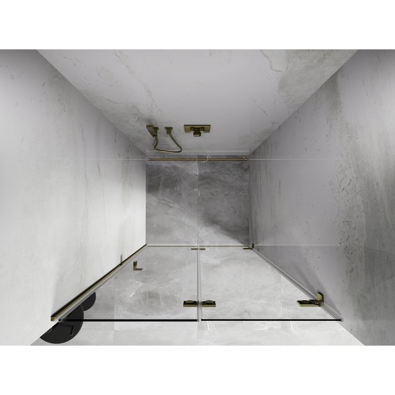 Mexen Lunar-F porte de douche pliante droite 80 cm, transparent, doré - 836-080-000-50-00-P