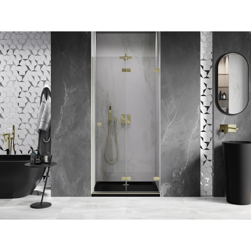 Mexen Lunar-F porte de douche pliable droite 70 cm, transparent, or brossé - 836-070-000-55-00-P