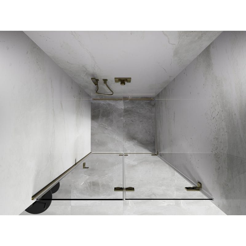Mexen Lunar-F porte de douche pliable droite 70 cm, transparent, or brossé - 836-070-000-55-00-P