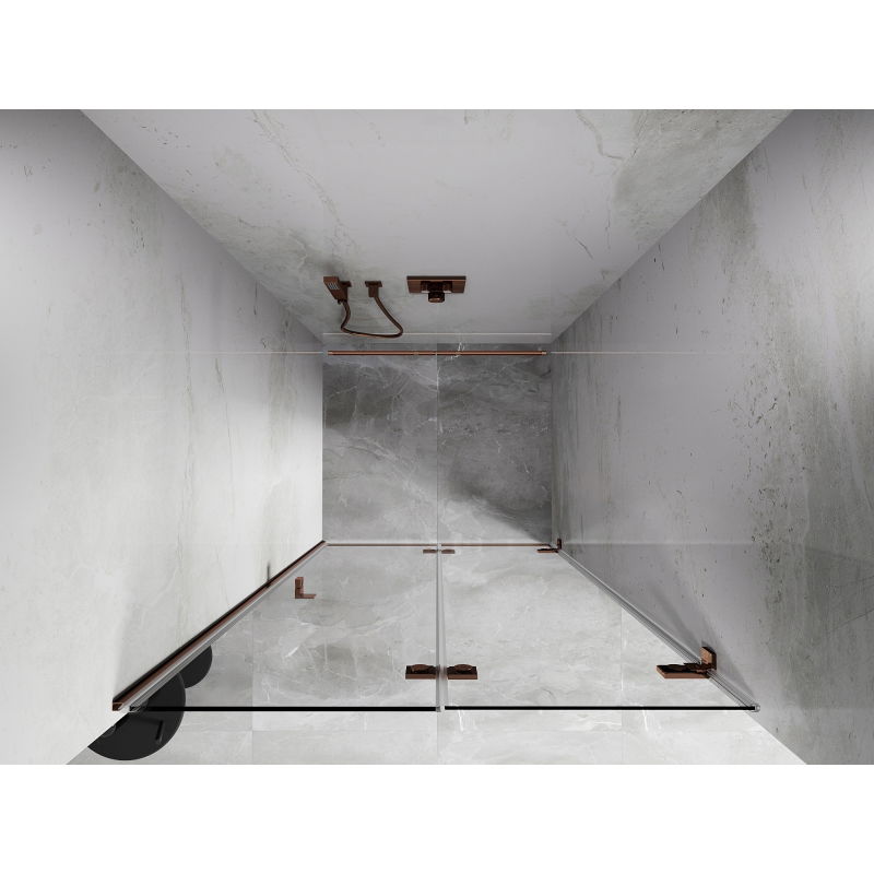 Mexen Lunar-F portes de douche pliantes droite 60 cm, transparent, or rose - 836-060-000-60-00-P