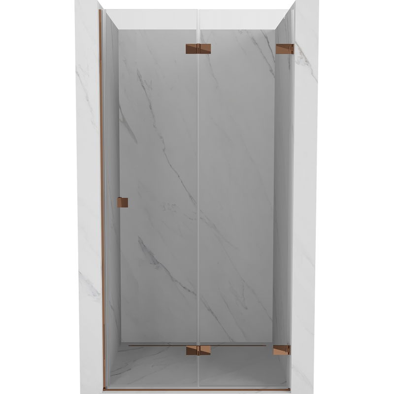 Mexen Lunar-F porte de douche pliante droite 70 cm, transparent, or rose - 836-070-000-60-00-P