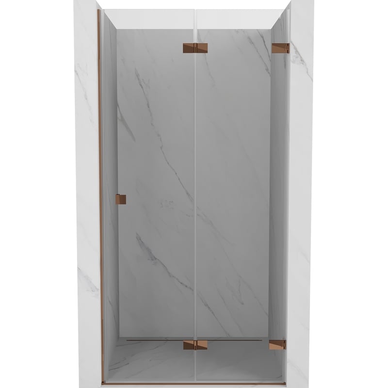 Mexen Lunar-F portes de douche pliantes droite 75 cm, transparent, or rose - 836-075-000-60-00-P