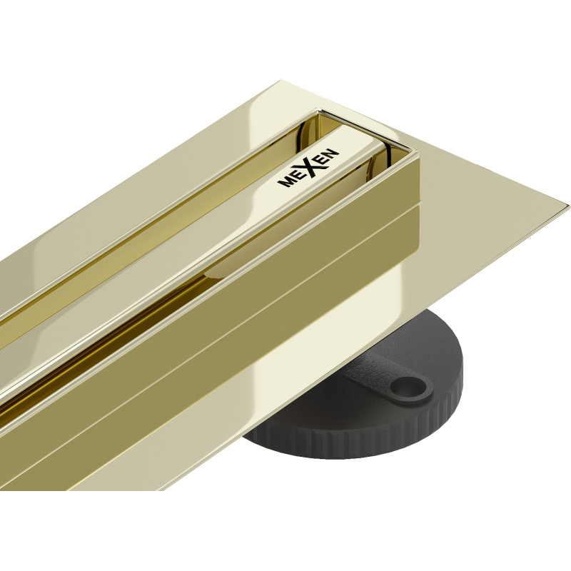 Mexen Flat 360° Slim caniveau de douche rotatif de 140 cm, doré - 1541140