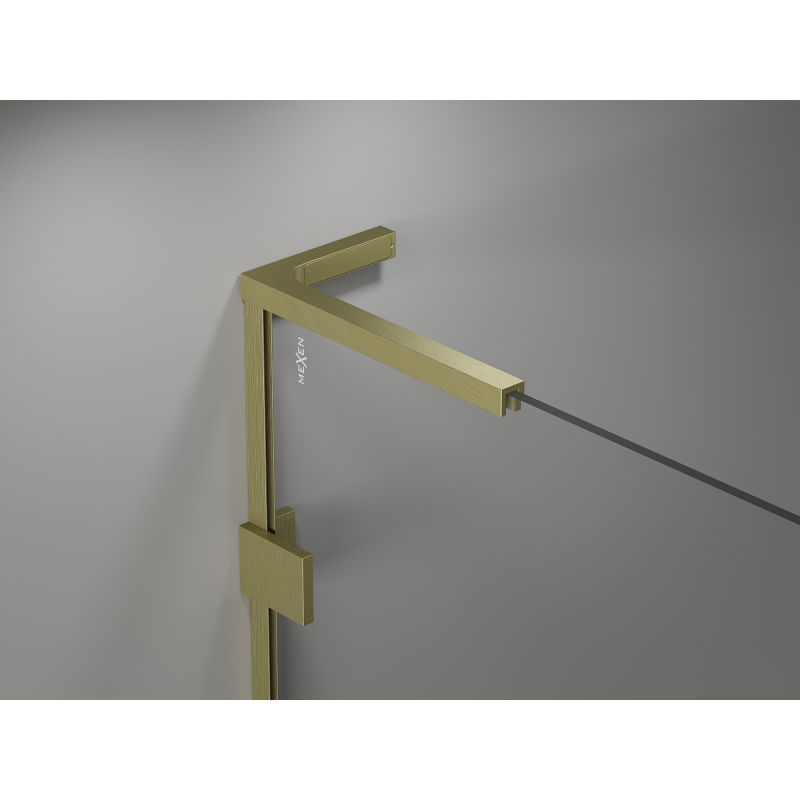 Mexen Lunar L porte de douche battante droite 130 cm, transparent, or brossé - 834L-130-000-55-00-P