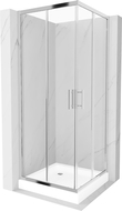 Mexen Rio cabine de douche carrée 70 x 70 cm, transparent, chrome + receveur Rio, blanc - 860-070-070-01-00-4510