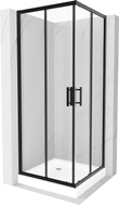 Mexen Rio cabine de douche carrée 70 x 70 cm, transparente, noire + receveur, blanc - 860-070-070-70-00-4510