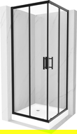 Mexen Rio cabine de douche carrée 70 x 70 cm, transparente, noire + receveur Rio, blanc - 860-070-070-70-00-4510