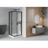 Mexen Rio cabine de douche carrée 70 x 70 cm, transparente, noire + receveur, blanc - 860-070-070-70-00-4510