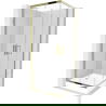 Mexen Rio cabine de douche carrée 70 x 70 cm, transparent, dorée + receveur Rio, blanc - 860-070-070-50-00-4510
