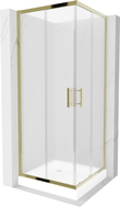 Mexen Rio cabine de douche carrée 70 x 70 cm, dépoli, or + receveur de douche, blanc - 860-070-070-50-30-4510