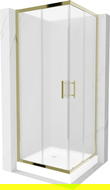Mexen Rio cabine de douche carrée 70 x 70 cm, givrée, or + receveur Rio, blanc - 860-070-070-50-30-4510