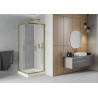 Mexen Rio cabine de douche carrée 70 x 70 cm, givrée, dorée + receveur, blanc - 860-070-070-50-30-4510