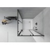 Mexen Rio cabine de douche carrée 70 x 70 cm, givrée, noire + receveur, blanc - 860-070-070-70-30-4510