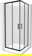 Mexen Rio cabine de douche carrée 70 x 70 cm, givré, noir + receveur Rio, blanc - 860-070-070-70-30-4510