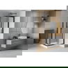 Mexen Rio cabine de douche carrée 70 x 70 cm, givré, noir + receveur Rio, blanc - 860-070-070-70-30-4510