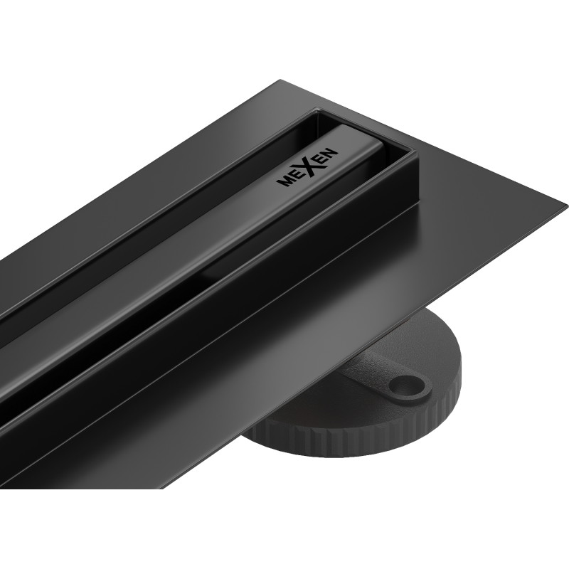 Mexen Flat 360° Slim caniveau linéaire pivotant 130 cm, noir - 1741130