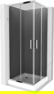 Cabine de douche carrée Mexen Rio 70 x 70 cm, graphite, chrome + receveur Rio, blanc - 860-070-070-01-40-4510