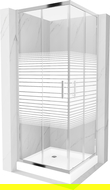 Mexen Rio cabine de douche carrée 70 x 70 cm, bandes blanches, chrome + receveur de douche blanc - 860-070-070-01-20-4510
