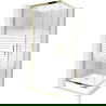 Mexen Rio cabine de douche carrée 70 x 70 cm, bandes, or + receveur Rio, blanc - 860-070-070-50-20-4510