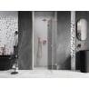 Mexen Lunar L porte de douche pivotante droite 110 cm, transparent, cuivre brossé - 834L-110-000-65-00-P