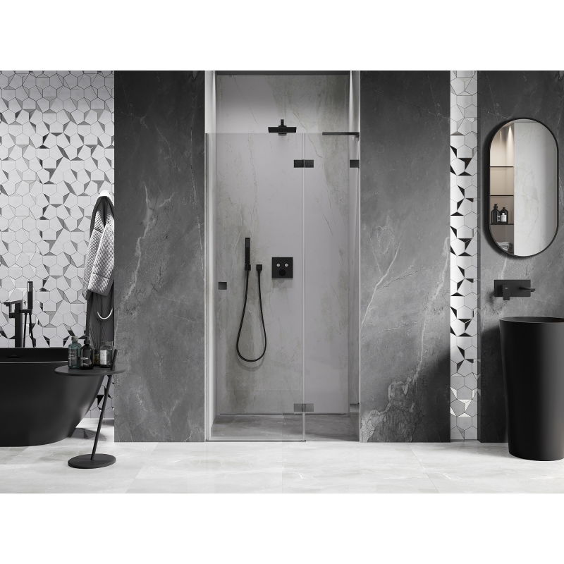 Mexen Lunar L porte de douche pivotante droite 75 cm, transparent, gris canon brossé - 834L-075-000-66-00-P