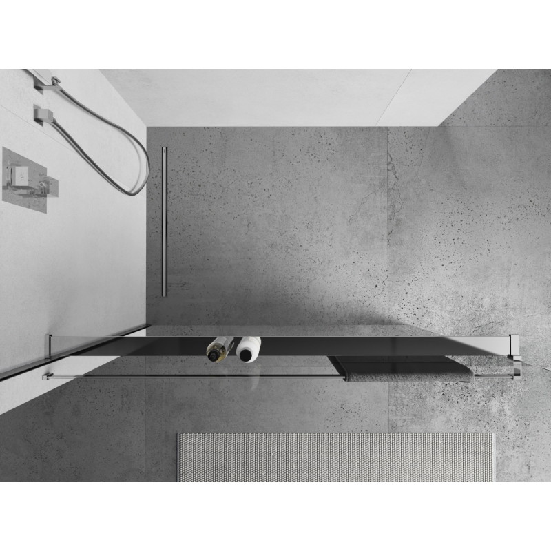 Mexen Kioto+ étagère pour paroi de douche avec barre porte-serviettes, chromée - 800-02-01
