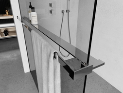 Étagère Mexen pour paroi de douche avec tringle pour serviettes, chrome - 800-02-01