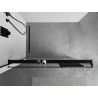 Mexen Kioto+ étagère pour paroi de douche avec barre porte-serviettes, noire - 800-02-70