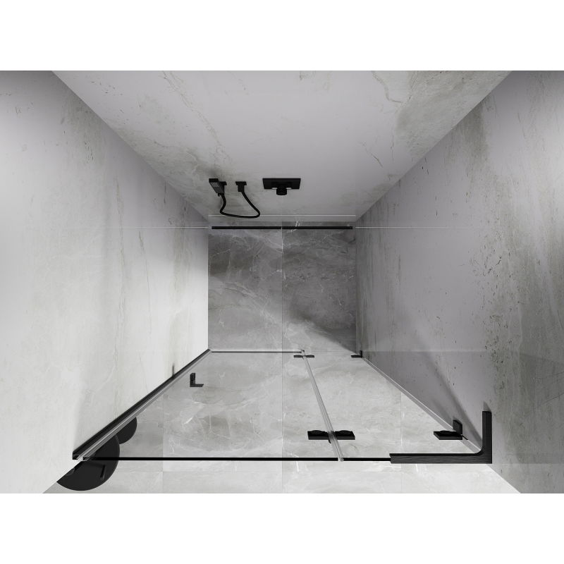 Mexen Lunar L porte de douche battante droite 110 cm, transparent, gris canon brossé - 834L-110-000-66-00-P