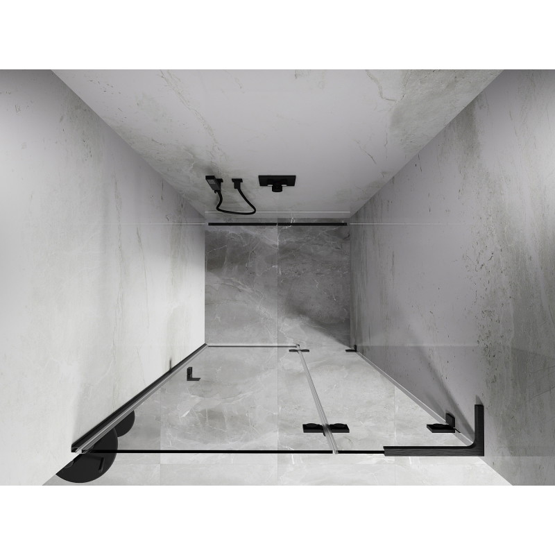 Mexen Lunar L porte de douche pivotante droite 120 cm, transparent, gris canon brossé - 834L-120-000-66-00-P