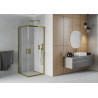 Mexen Rio cabine de douche carrée 80 x 80 cm, transparente, dorée - 860-080-080-50-00
