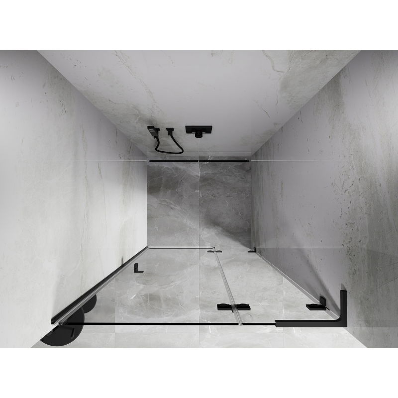 Mexen Lunar L porte de douche pivotante droite 75 cm, transparent, métal canon - 834L-075-000-95-00-P